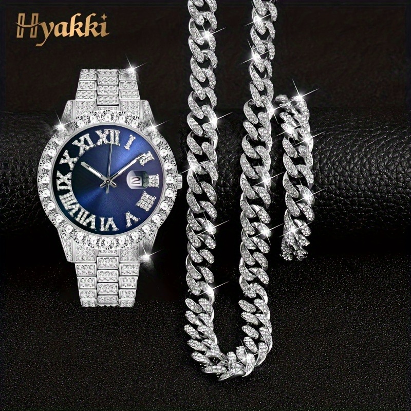 Icebox Jewelry Watches - Fashion Silver Blue Watch Set Gift