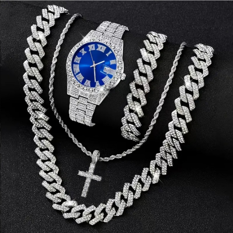 3/4PCS Hip Hop Iced Out Men's  - đánh giá và giá Icebox Jewelry Watches