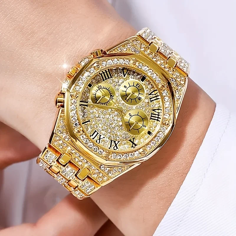 Luxury Octagonal Bezel Iced Qu - đánh giá và giá Icebox Jewelry Watches