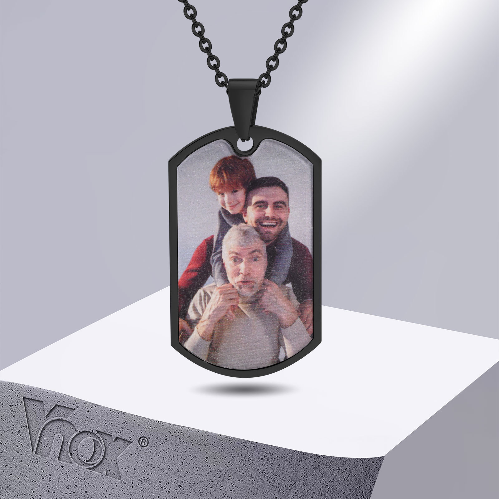 Vnox Free Custom Photos Words  - đánh giá và giá Mens Dog Tag Necklace