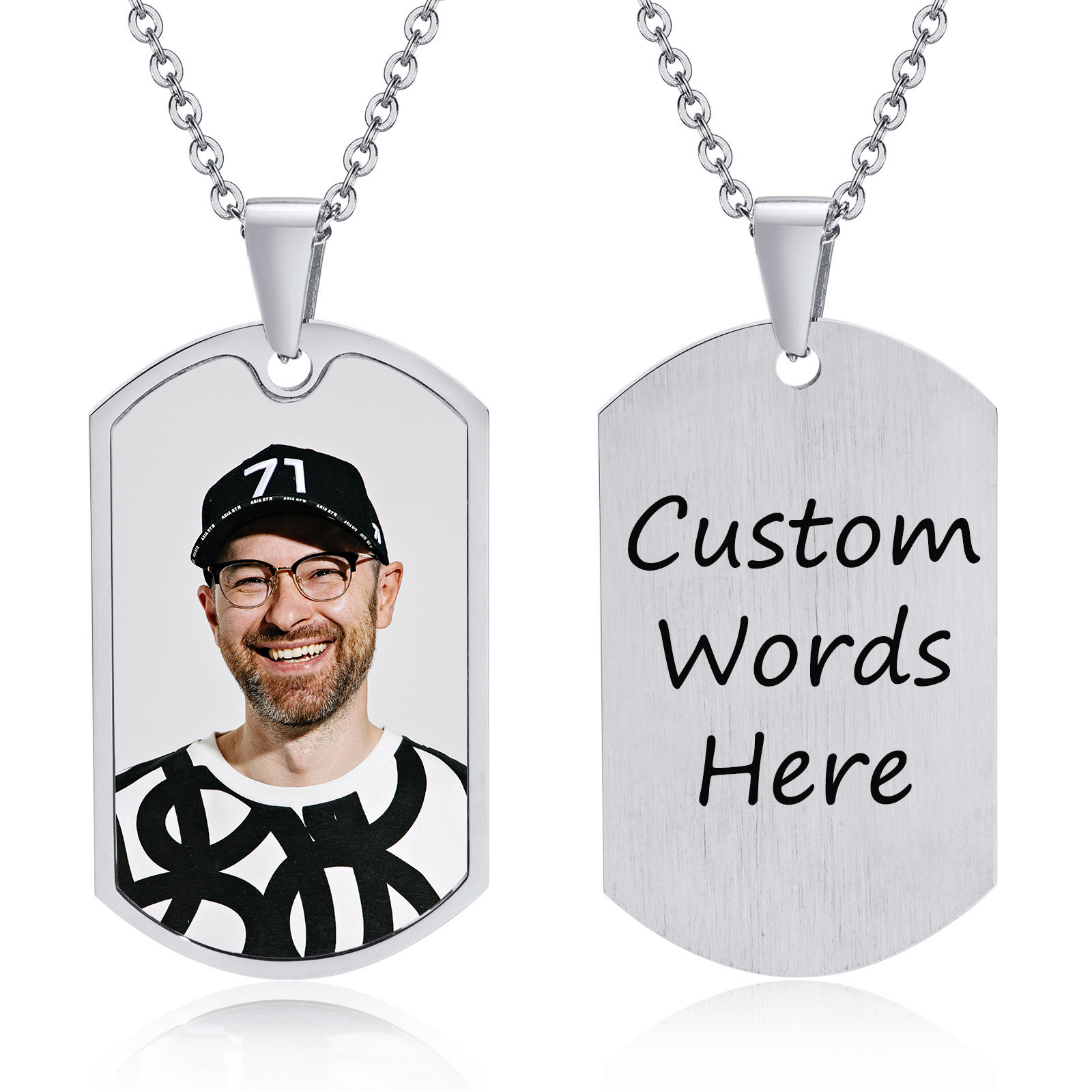 Vnox Free Custom Photos Words  - đánh giá và giá Mens Dog Tag Necklace
