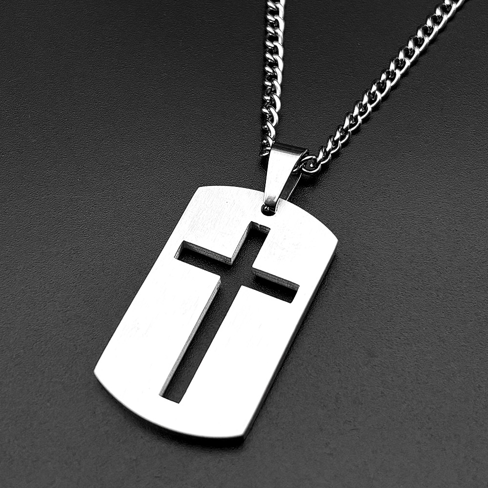 Christian Bible Cross Dog Tag  - đánh giá và giá Mens Dog Tag Necklace