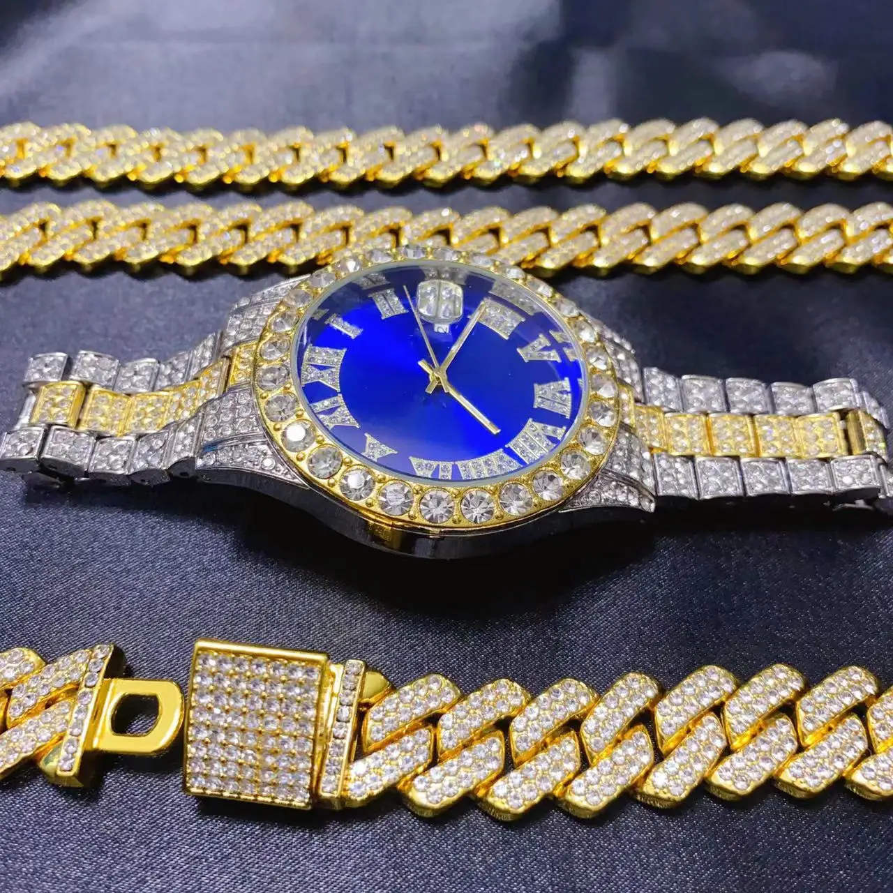 3PCS Hip Hop Calendar Watch Ne - đánh giá và giá Icebox Jewelry Watches