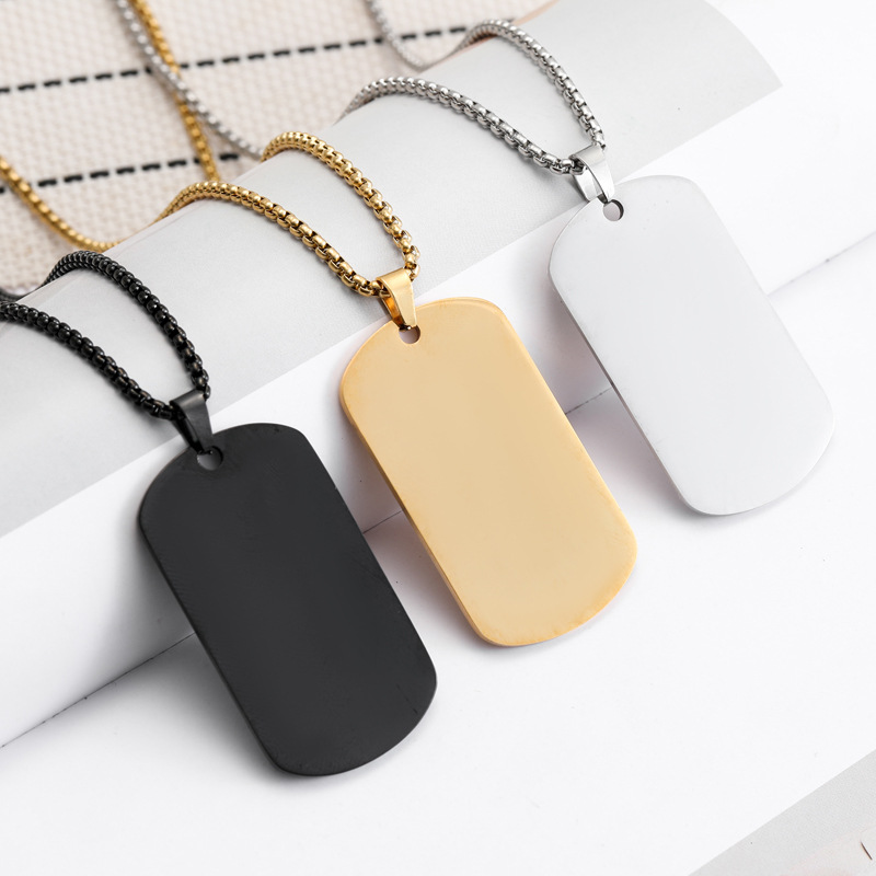 HNSP Plain Stainless Steel Sea - đánh giá và giá Mens Dog Tag Necklace