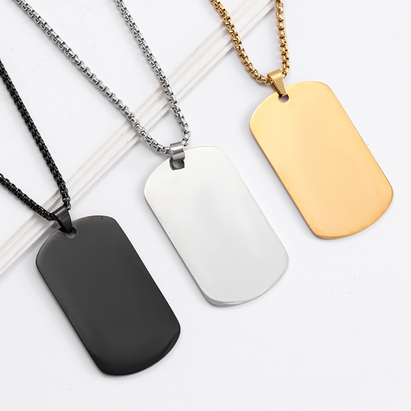 HNSP Plain Stainless Steel Sea - đánh giá và giá Mens Dog Tag Necklace