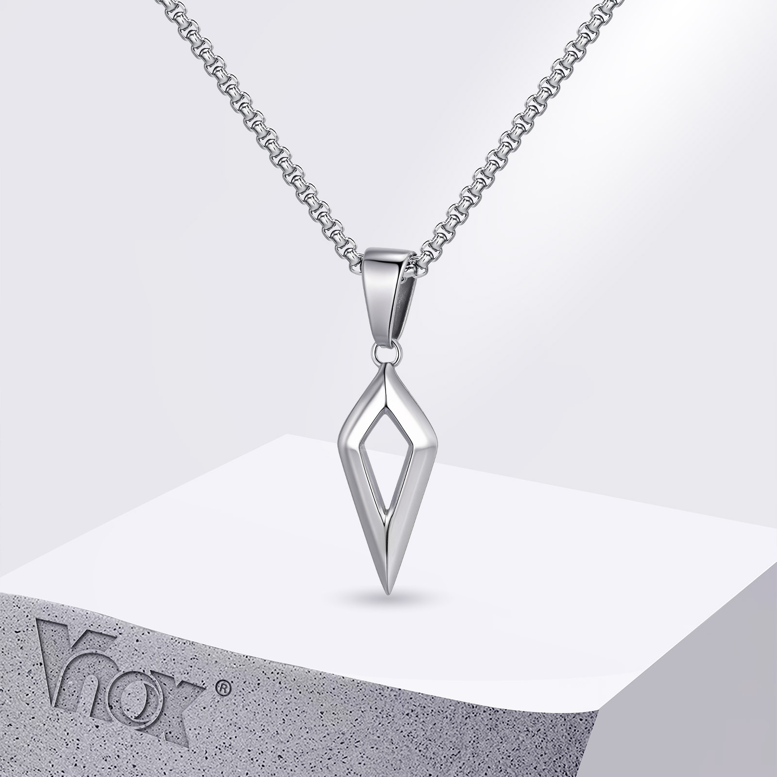 Vnox Beveled Four-pointed Star - đánh giá và giá Mens Dog Tag Necklace