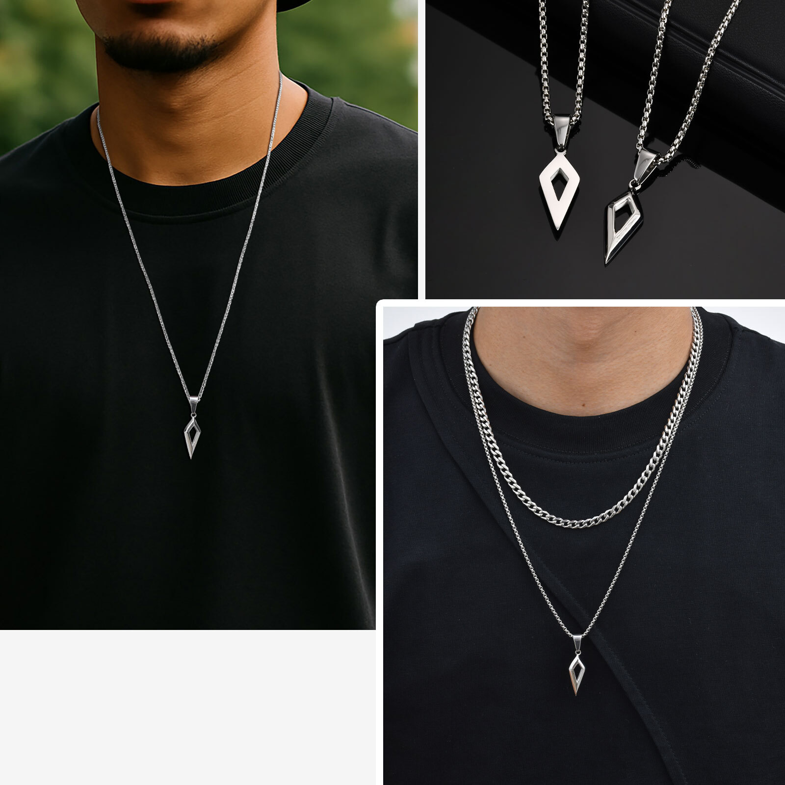 Vnox Beveled Four-pointed Star - đánh giá và giá Mens Dog Tag Necklace