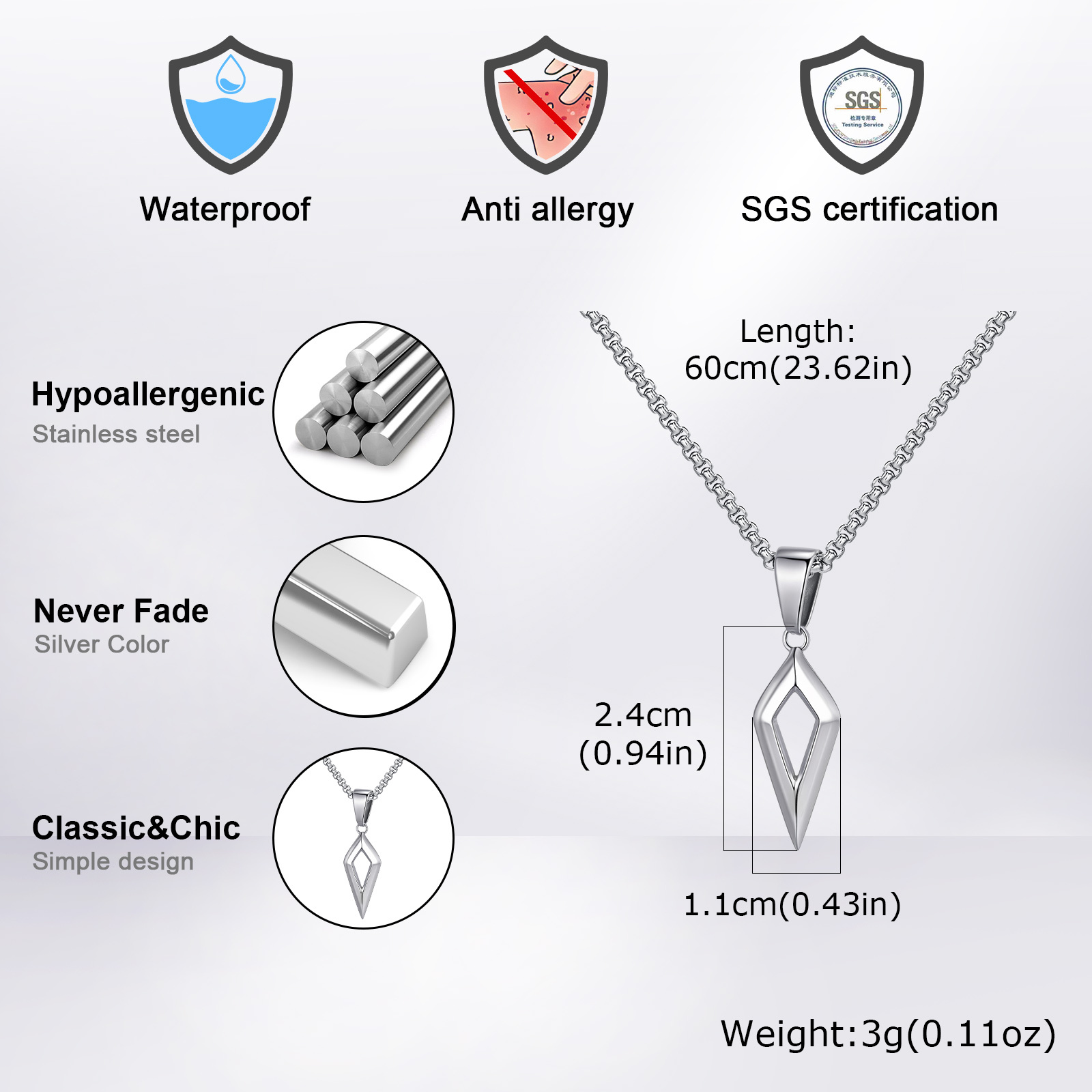 Vnox Beveled Four-pointed Star - đánh giá và giá Mens Dog Tag Necklace