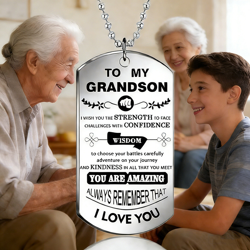 To My Grandson Inspirational N - đánh giá và giá Mens Dog Tag Necklace