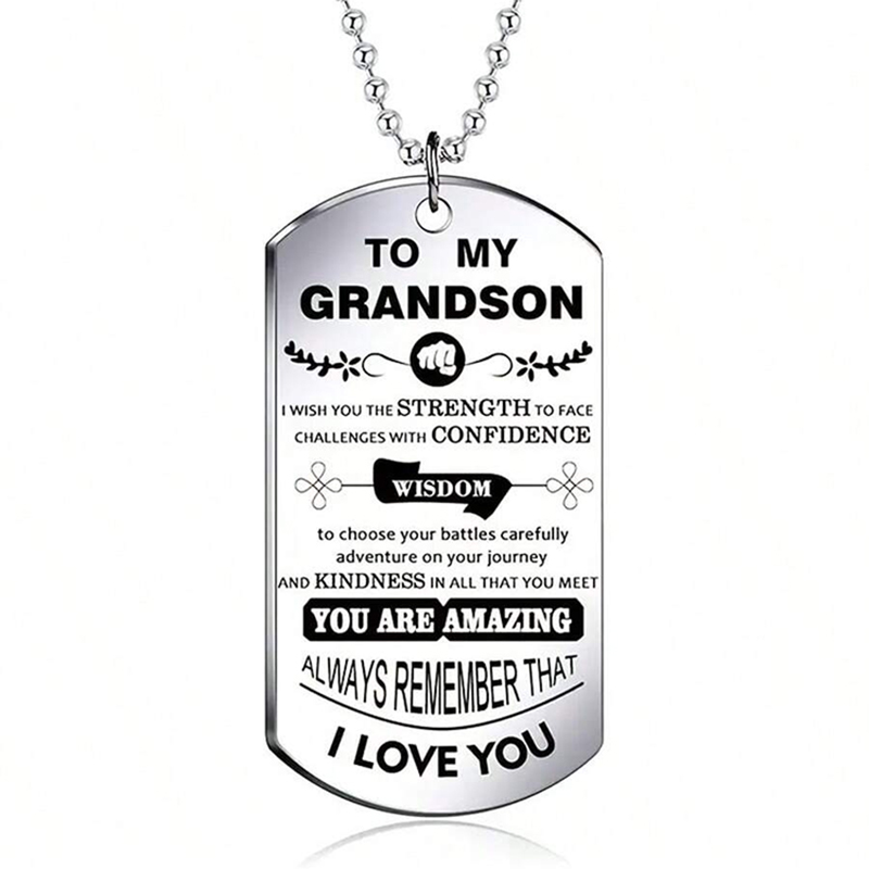 To My Grandson Inspirational N - đánh giá và giá Mens Dog Tag Necklace